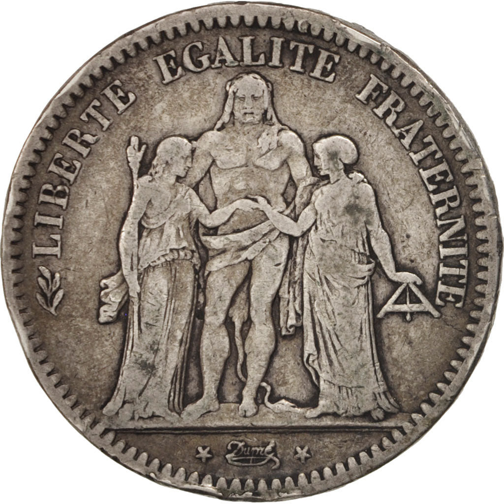 Monnaie, France, Hercule, 5 Francs, 1849, Strasbourg, TB, Argent, KM:756.2