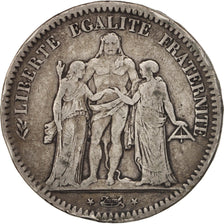 Monnaie, France, Hercule, 5 Francs, 1849, Strasbourg, TB, Argent, KM:756.2