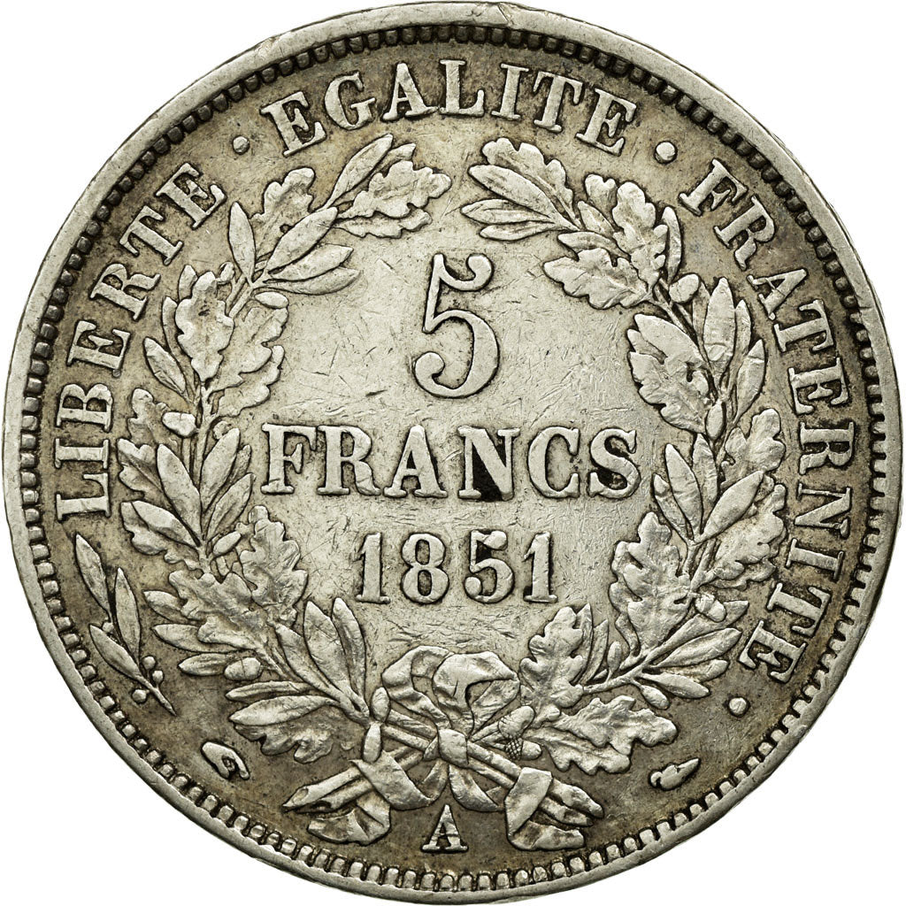Monnaie, France, Cérès, 5 Francs, 1851, Paris, TTB, Argent, KM:761.1