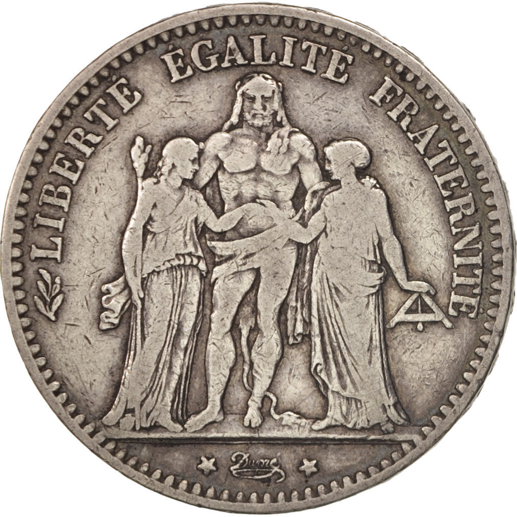 France, Hercule, 5 Francs, 1875, Paris, TB+, Argent, KM:820.1, Gadoury:745a
