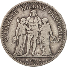 France, Hercule, 5 Francs, 1875, Paris, TB+, Argent, KM:820.1, Gadoury:745a