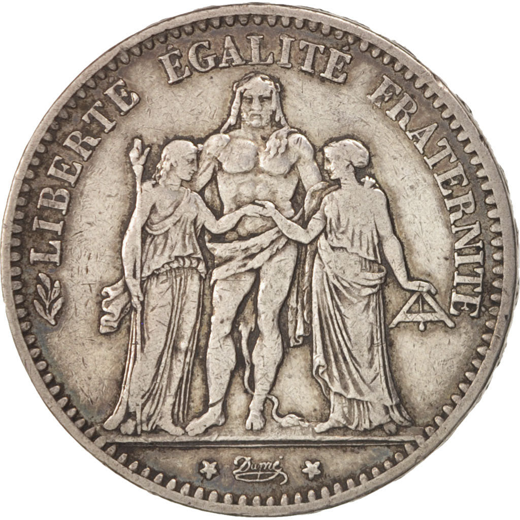 Moneda, Francia, Hercule, 5 Francs, 1875, Paris, MBC, Plata, KM:820.1