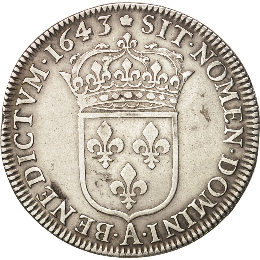 France, Louis XIII, 1/2 Écu, deuxième poinçon de Warin, 1643, Paris, Gadoury 50