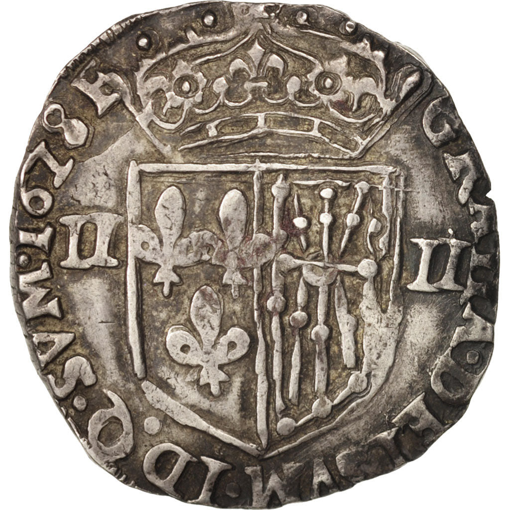 Moneda, Francia, Louis XIII, 1/4 Écu de Navarre, 1/4 Ecu, 1618, Saint Palais