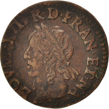 France, Louis XIII, Double tournois de Warin, tête à gauche, 1643, Gadoury 12