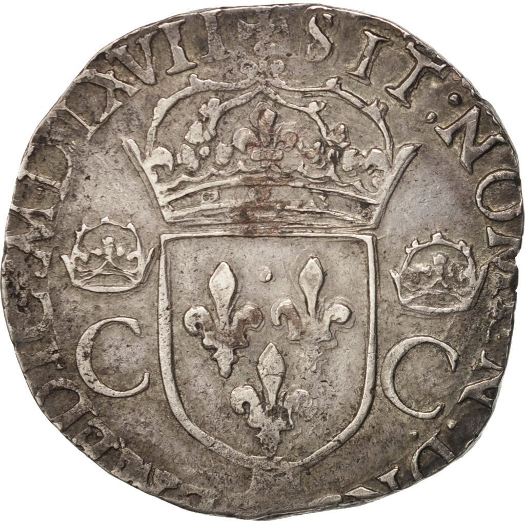 France, Charles IX, Teston, 1567, La Rochelle, VF(30-35), Silver, Sombart:4602