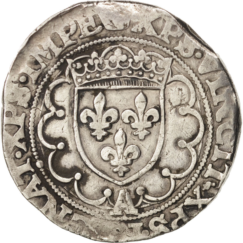 Francia, François Ier, Teston 10th type, Paris, MB+, Argento, Sombart:4520