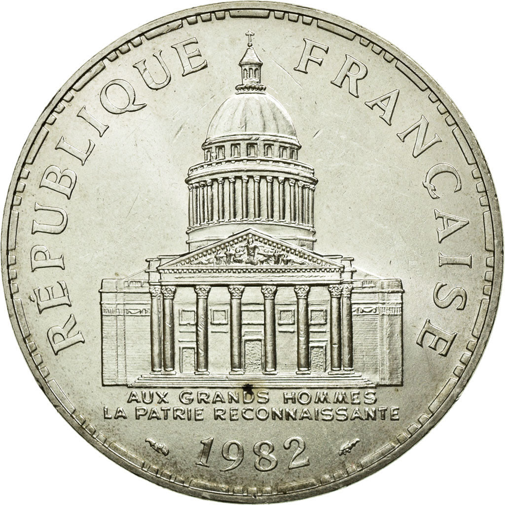 Moneta, Francia, Panthéon, 100 Francs, 1982, Paris, SPL-, Argento, KM:951.1