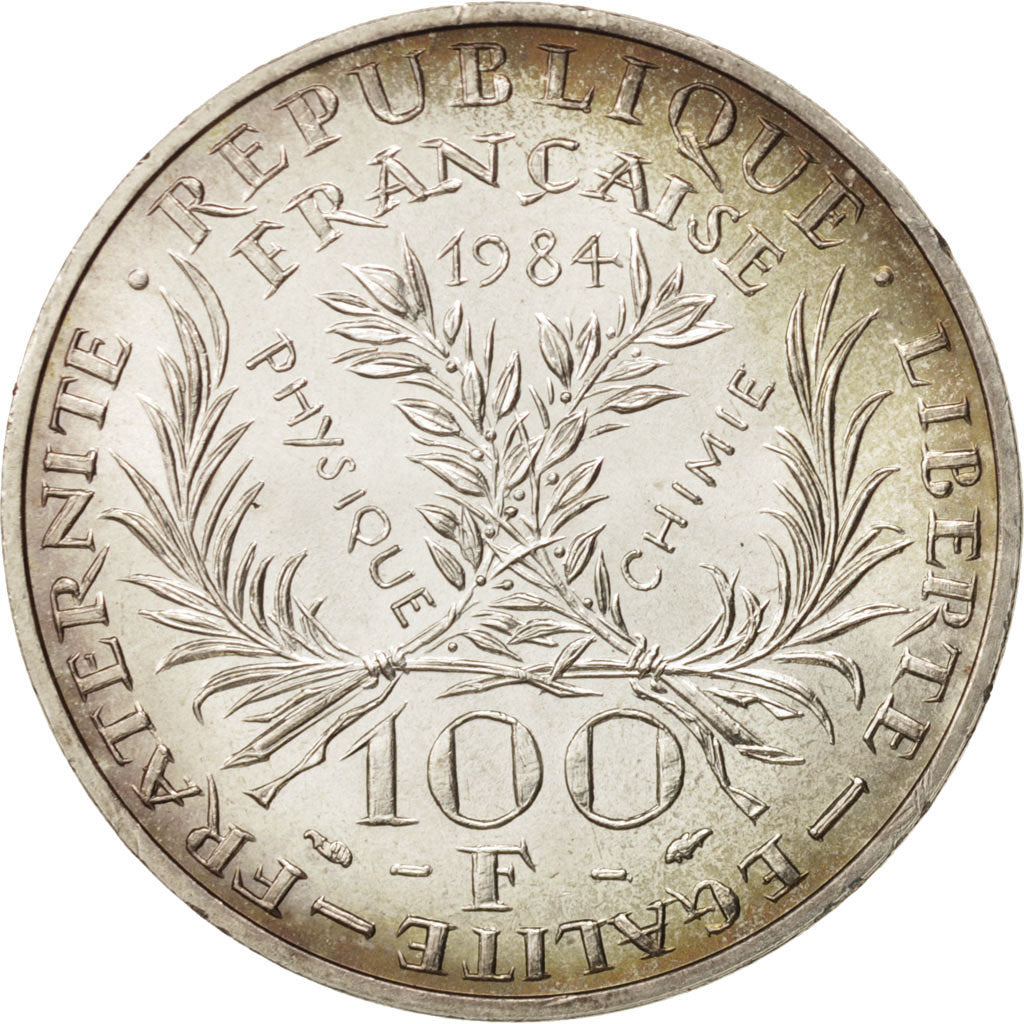 France, Marie Curie, 100 Francs, 1984, AU(55-58), Silver, KM:955, Gadoury:899
