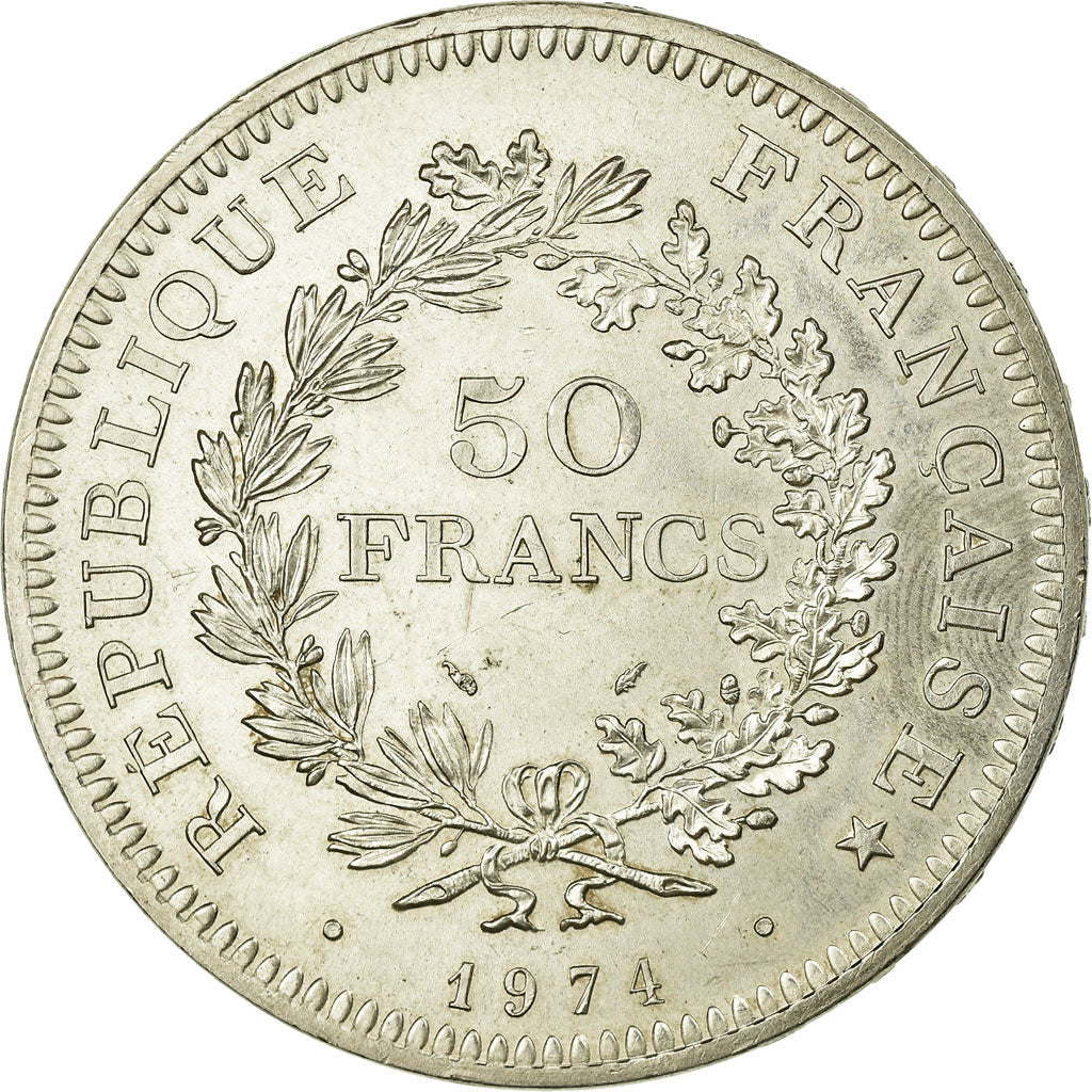 Coin, France, Hercule, 50 Francs, 1974, AU(55-58), Silver, KM:941.2
