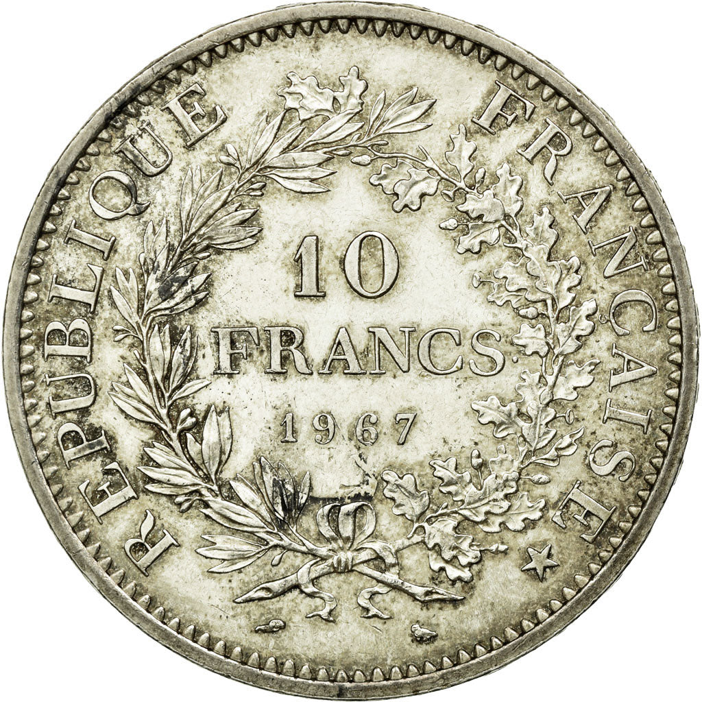 Coin, France, Hercule, 10 Francs, 1967, Paris, AU(55-58), Silver, KM:932