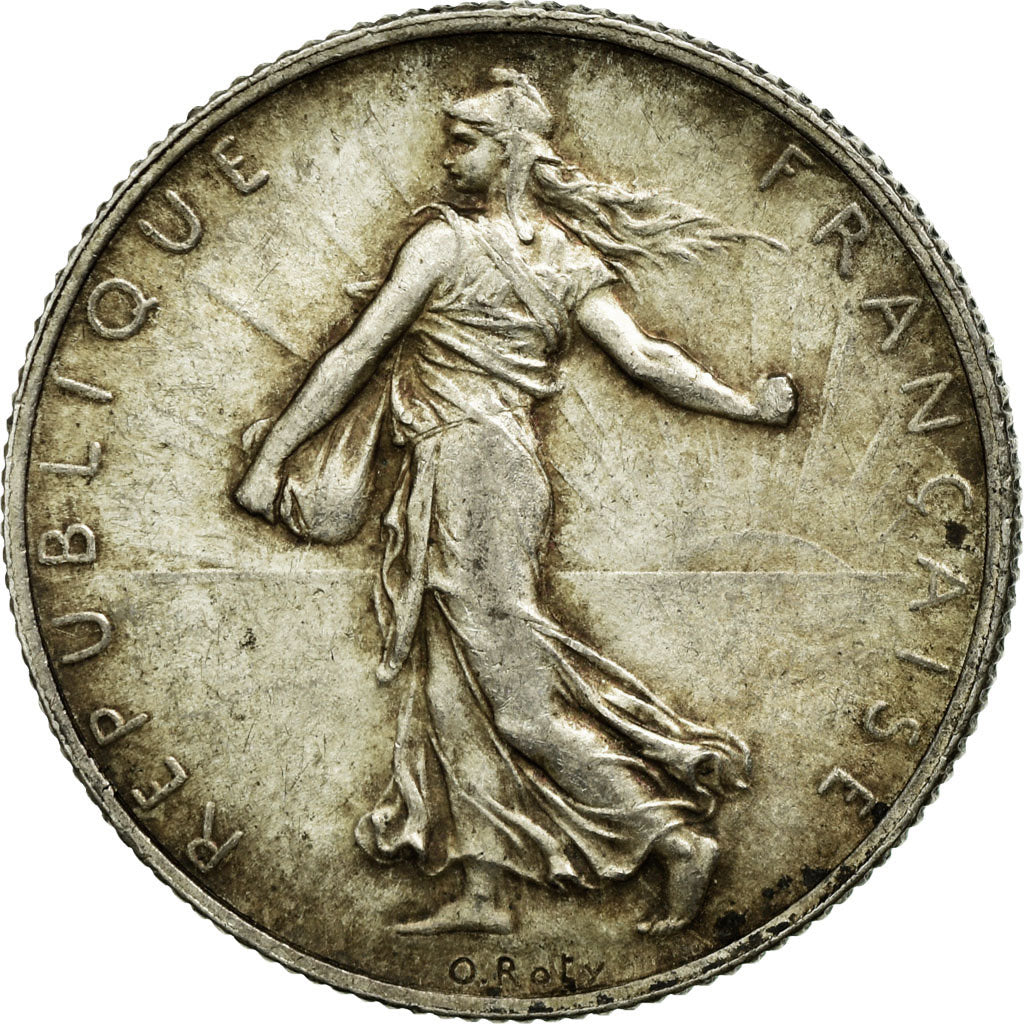 Coin, France, Semeuse, 2 Francs, 1916, Paris, AU(55-58), Silver, KM:845.1