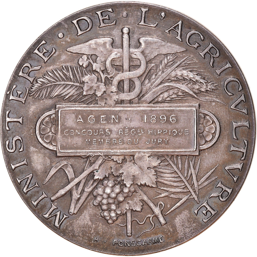 Frankreich, Medaille, Concours Hippique d'Agen, Agriculture, 1896, Ponscarme