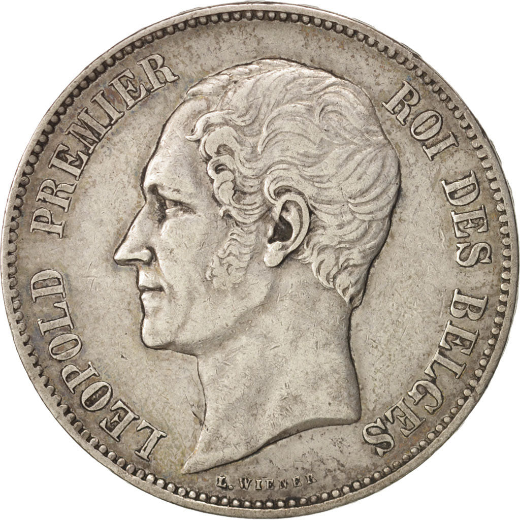 Belgio, Leopold I, 5 Francs, 5 Frank, 1851/50, BB, Argento, KM:17