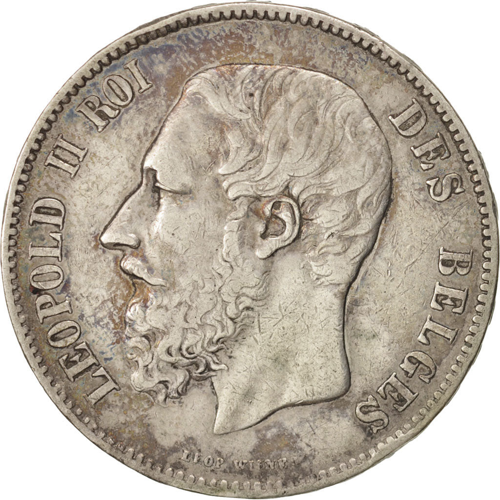 Belgio, Leopold II, 5 Francs, 5 Frank, 1872, BB, Argento, KM:24