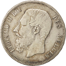 Monnaie, Belgique, Leopold II, 5 Francs, 5 Frank, 1868, TB+, Argent, KM:24