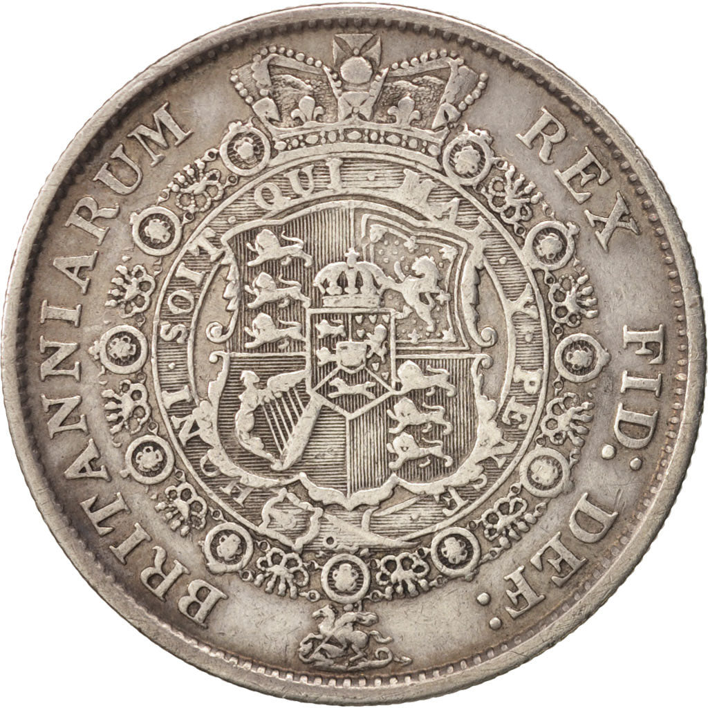 Great Britain, George III, 1/2 Crown, 1817, EF(40-45), Silver, KM:667