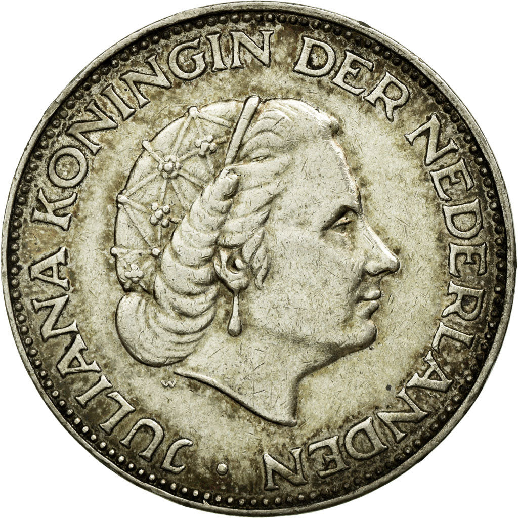 Munten, Nederland, Juliana, 2-1/2 Gulden, 1960, ZF, Zilver, KM:185