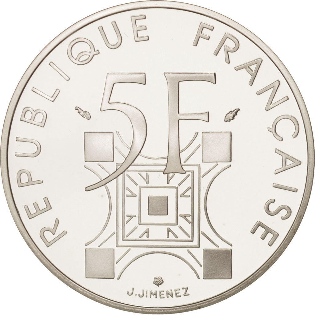 Moneta, Francia, Tour Eiffel, 5 Francs, 1989, FDC, Argento, KM:968a, Gadoury:772