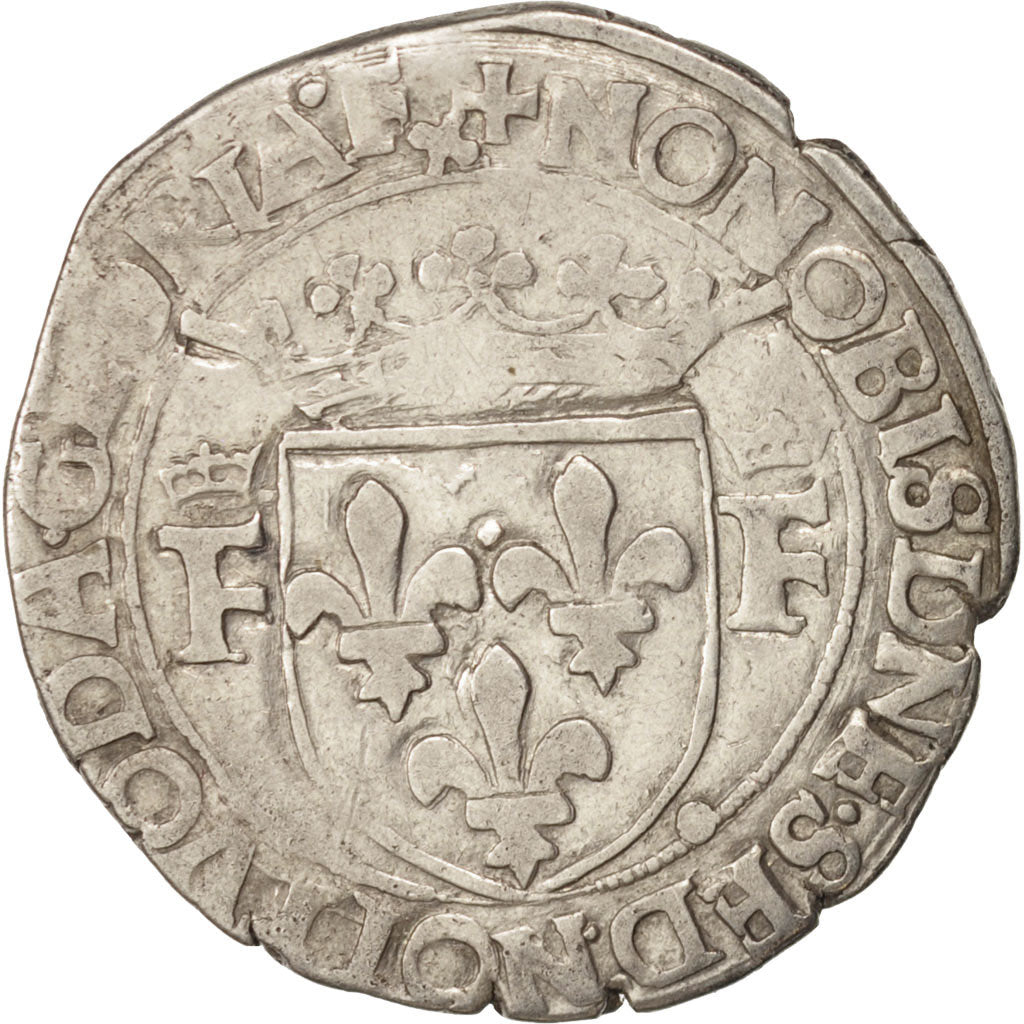 France, François Ier, Demi Teston 13th type, Lyon, EF(40-45),Silver,Duplessy:811