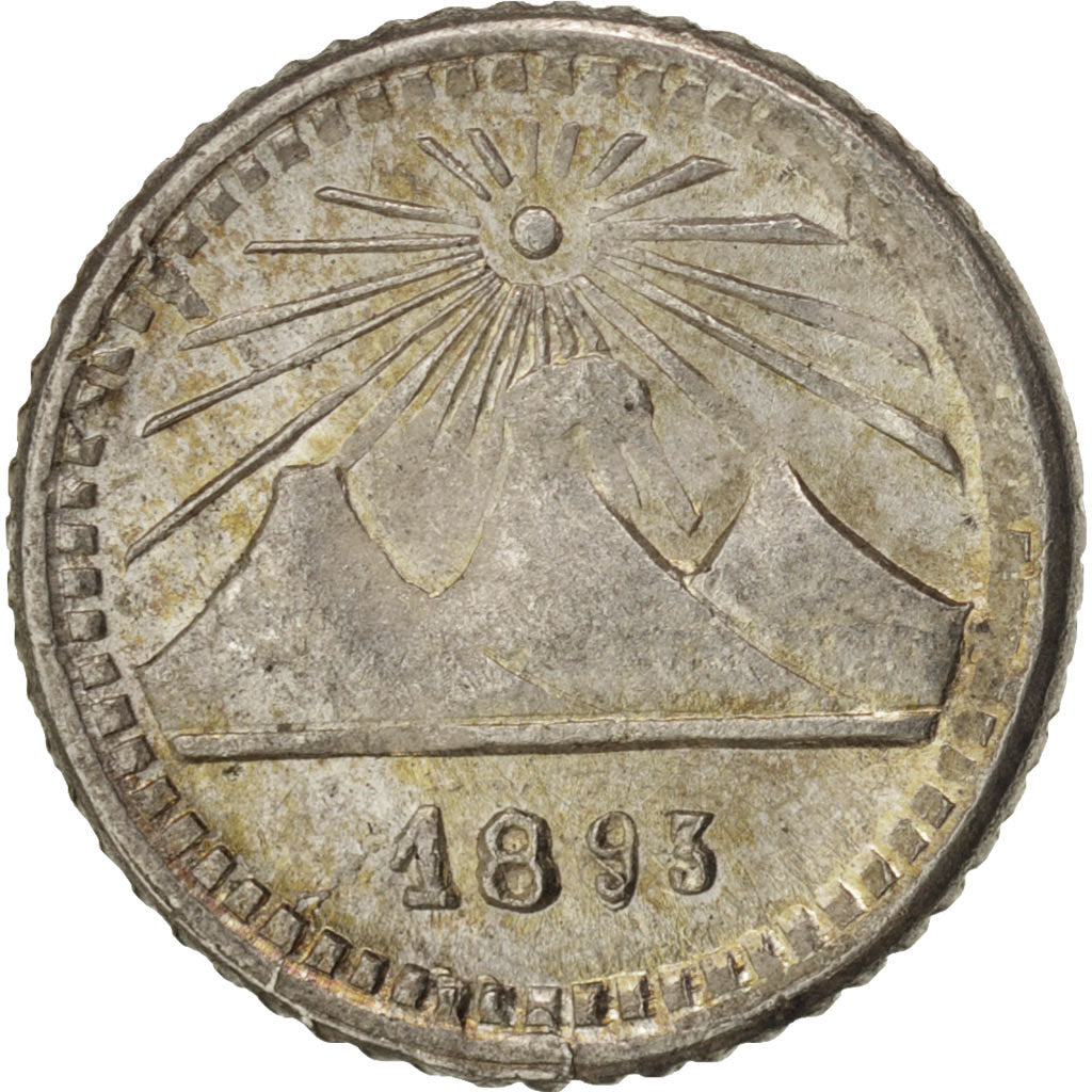 Guatemala, 1/4 Réal, 1893, AU(55-58), Silver, KM:159