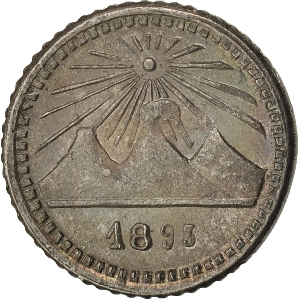 Guatemala, 1/4 Réal, 1893, MS(60-62), Silver, KM:159