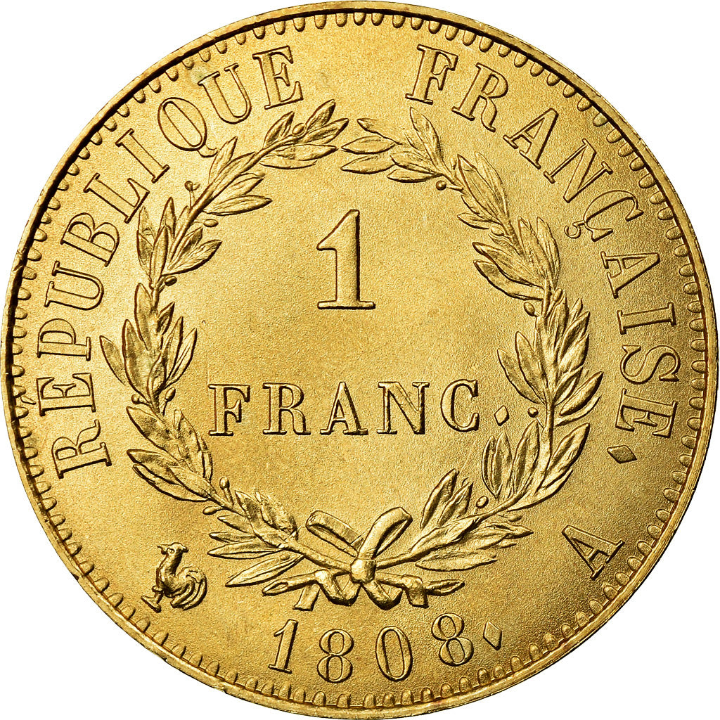 Frankreich, Medaille, Reproduction 1 Franc Napoléon Ier 1808, STGL, Bronze