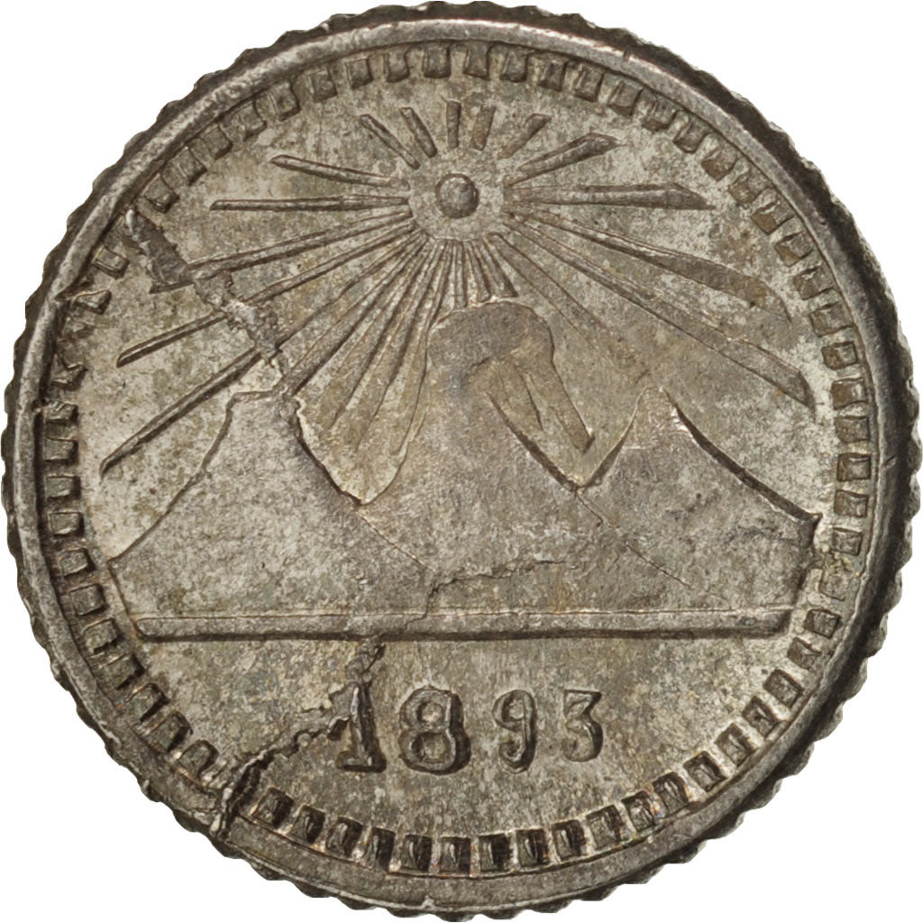 Guatemala, 1/4 Réal, 1893, MS(60-62), Silver, KM:159