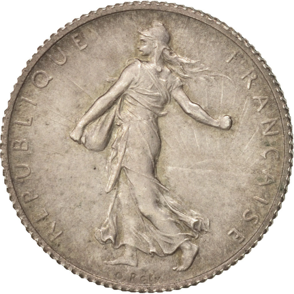 Coin, France, Semeuse, Franc, 1914, Castelsarrasin, MS(60-62), Silver, KM:844.2