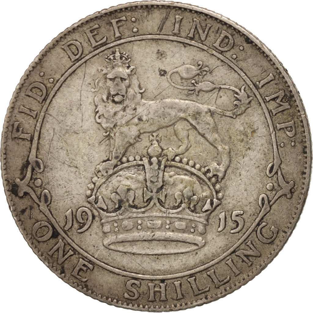 Great Britain, George V, Shilling, 1915, EF(40-45), Silver, KM:816