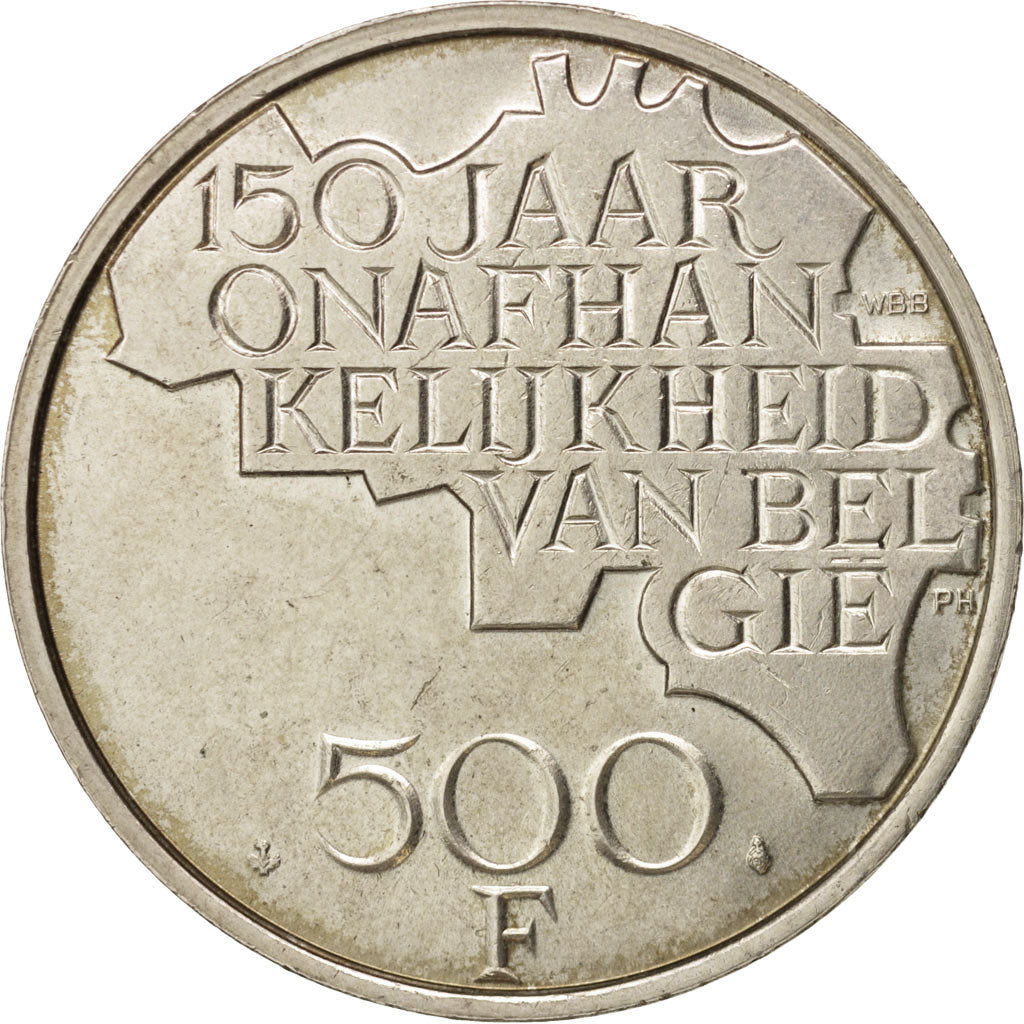 Belgium, 500 Francs, 500 Frank, 1980, Brussels, AU(55-58), Silver Clad
