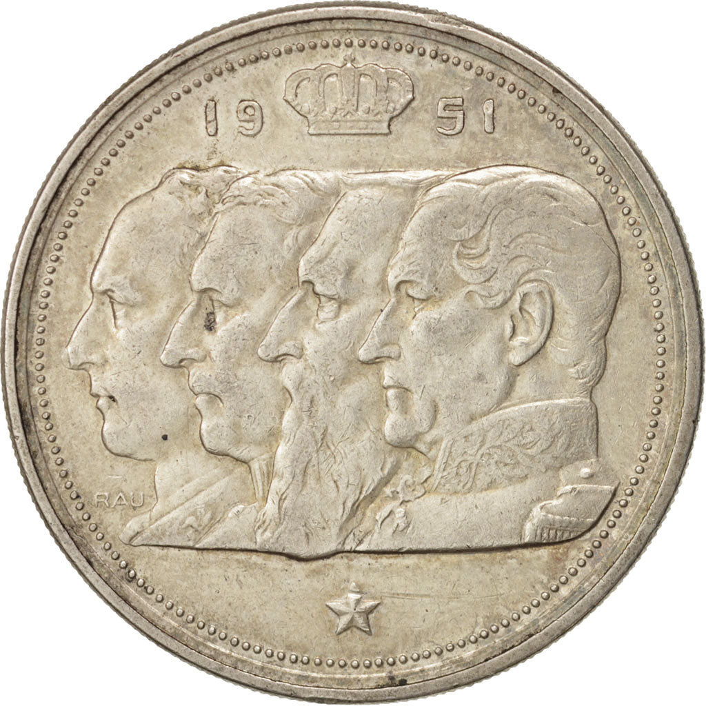 Belgio, 100 Francs, 100 Frank, 1951, BB, Argento, KM:139.1