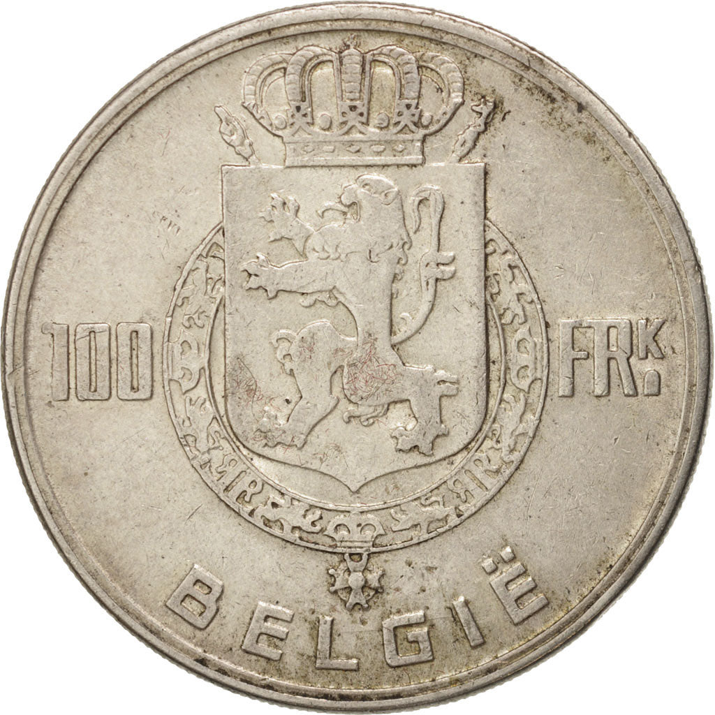 Belgio, 100 Francs, 100 Frank, 1951, BB, Argento, KM:139.1