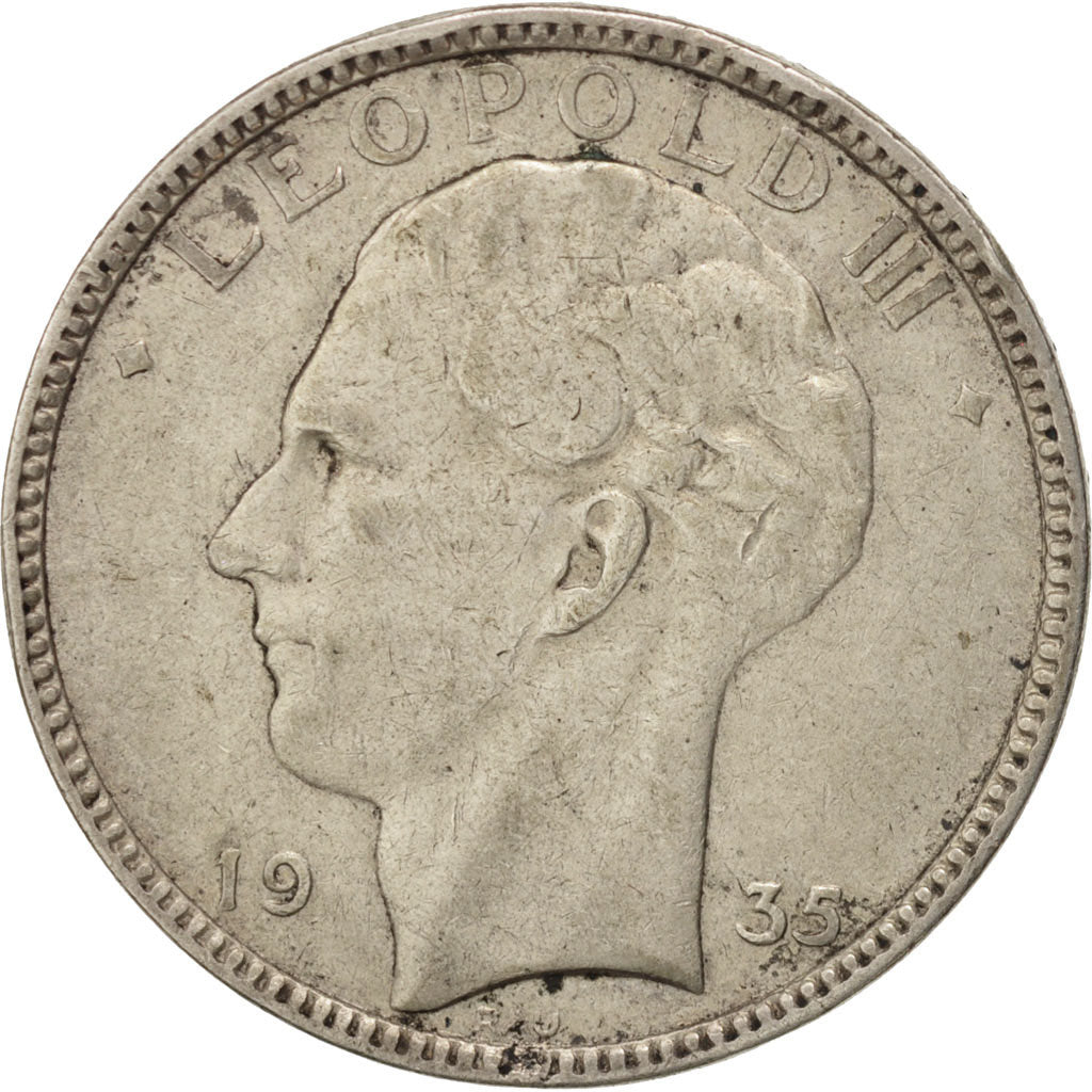 Belgium, 20 Francs, 20 Frank, 1935, EF(40-45), Silver, KM:105