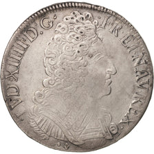 France, Louis XIV, Écu aux 3 couronnes, 1709, Bordeaux, EF(40-45), KM 386.9
