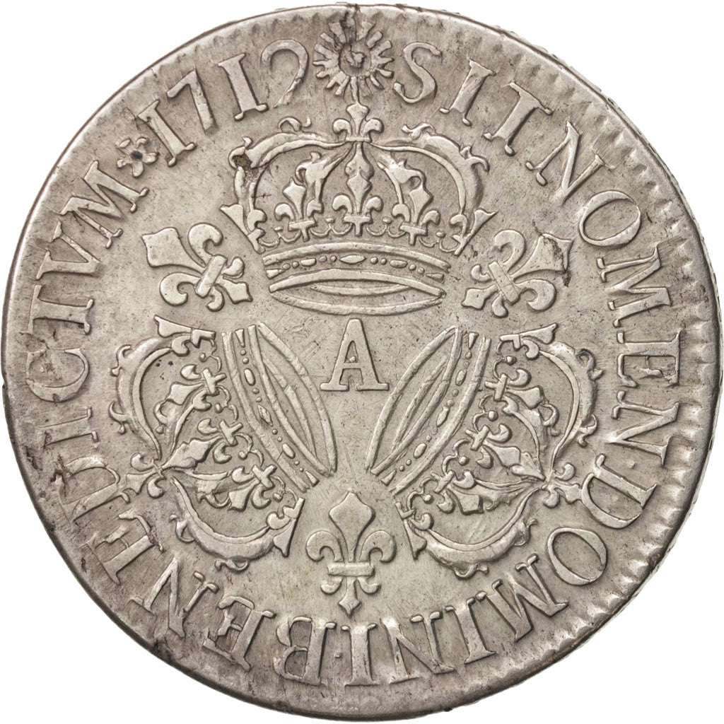 France, Louis XIV, Écu aux 3 couronnes, 1712, Paris, EF(40-45), KM 386.1