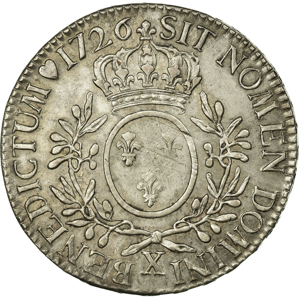 Moneta, Francia, Louis XV, Écu aux branches d'olivier, Ecu, 1726, Amiens, BB+
