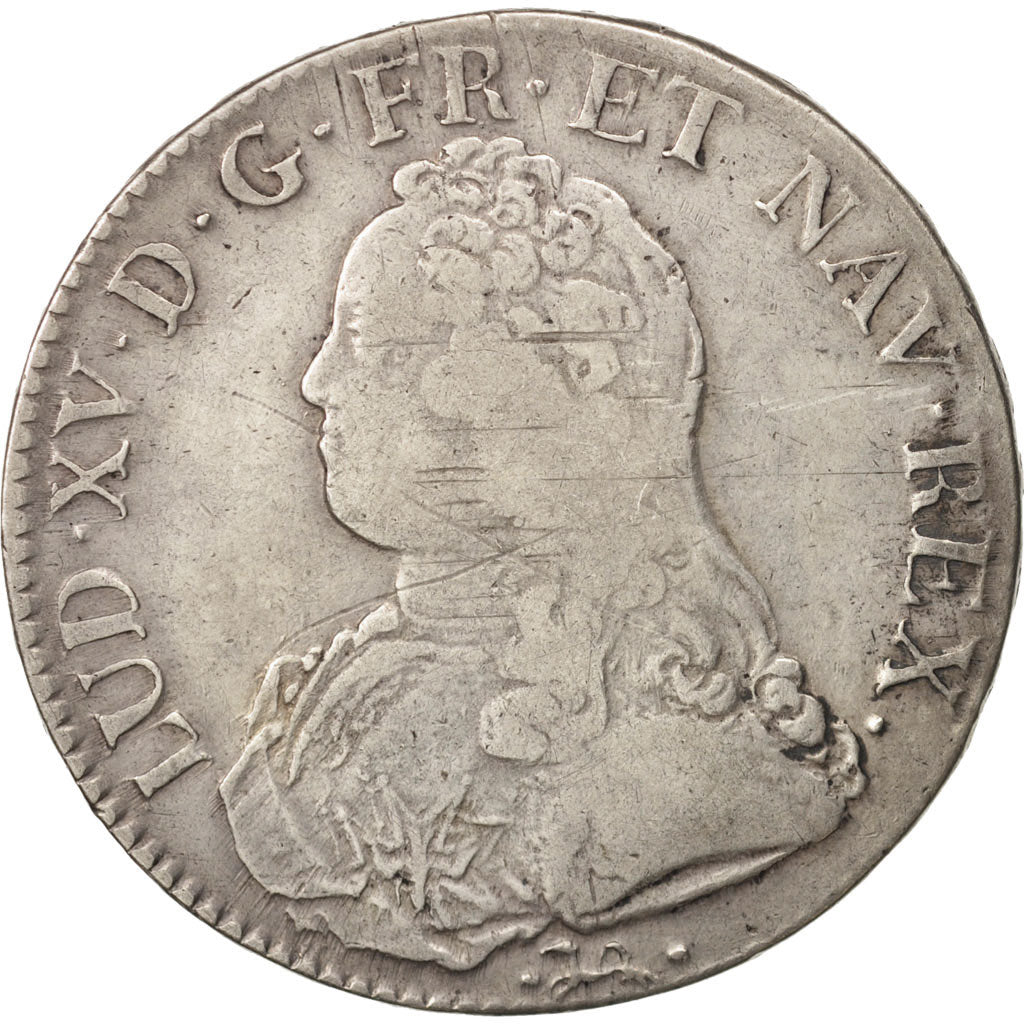 Monnaie, France, Louis XV, Écu aux branches d'olivier, Ecu, 1739, Bayonne, TB+
