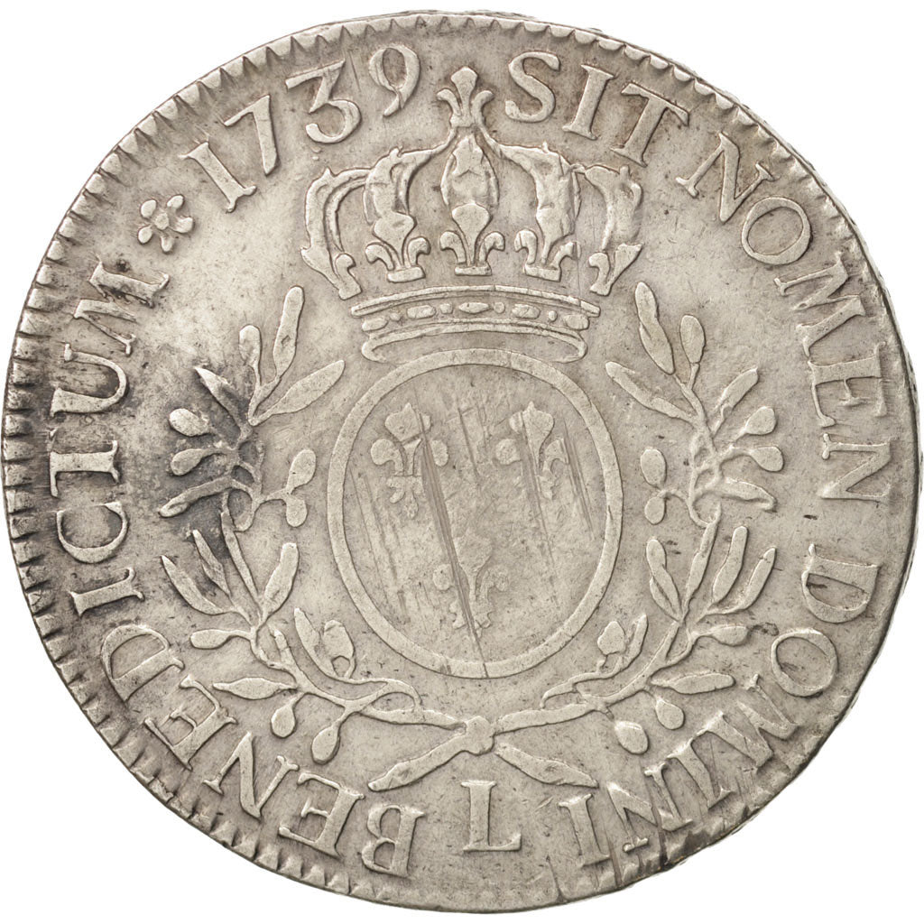 Monnaie, France, Louis XV, Écu aux branches d'olivier, Ecu, 1739, Bayonne, TB+