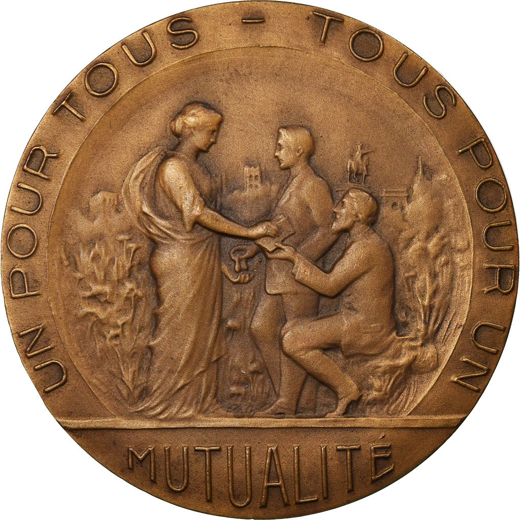 France, Medal, Société de Secours Mutuels, Union Ouvrière d'Anzin, 1949