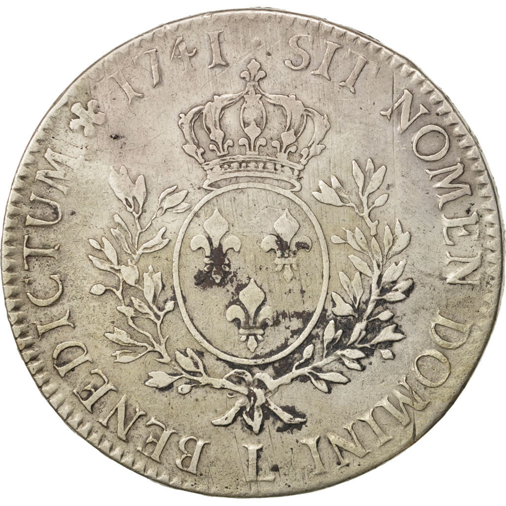 Francia, Louis XV, Écu au bandeau, 1741, Bayonne, BC+, Plata, KM:512.12