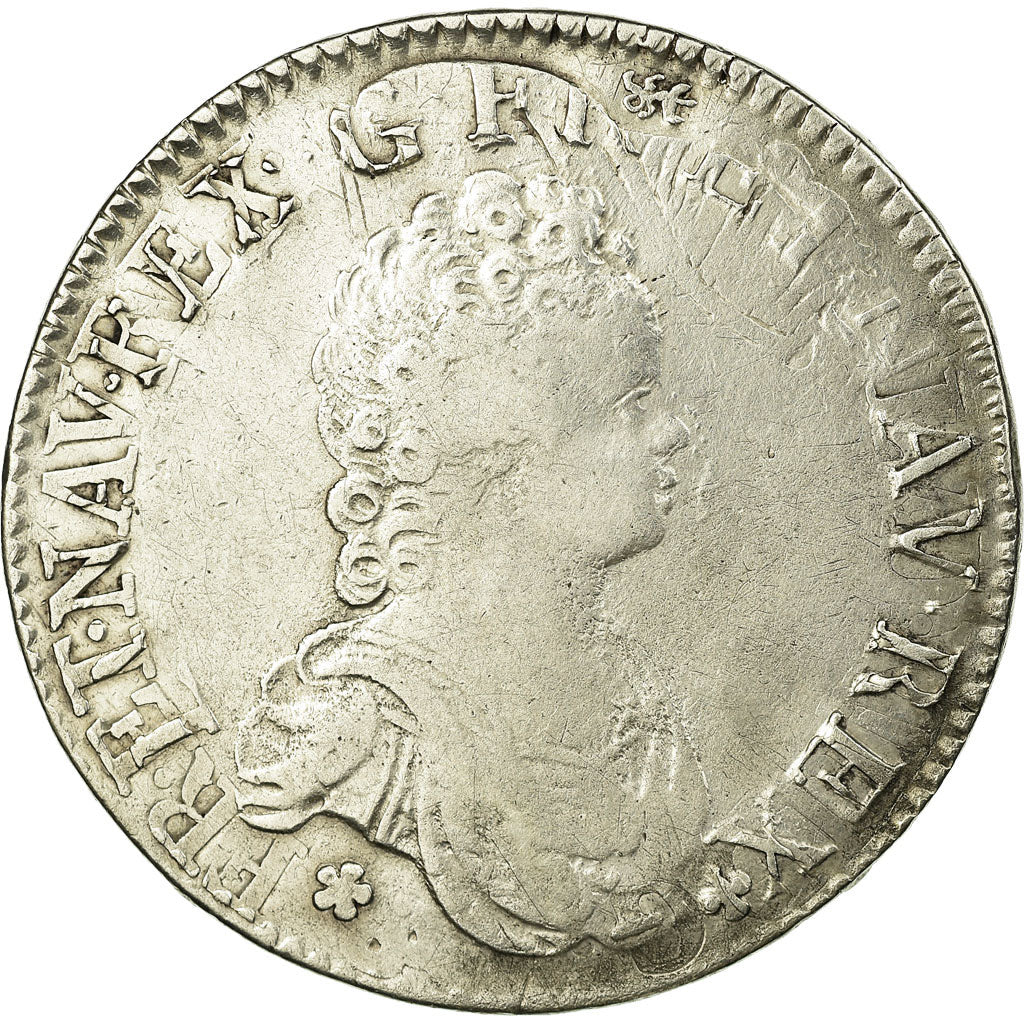 Moneta, Francia, Louis XV, Écu Vertugadin, Ecu, 1716, Paris, MB+, Argento