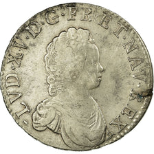Munten, Frankrijk, Louis XV, Écu Vertugadin, Ecu, 1717, Rouen, FR+, Zilver