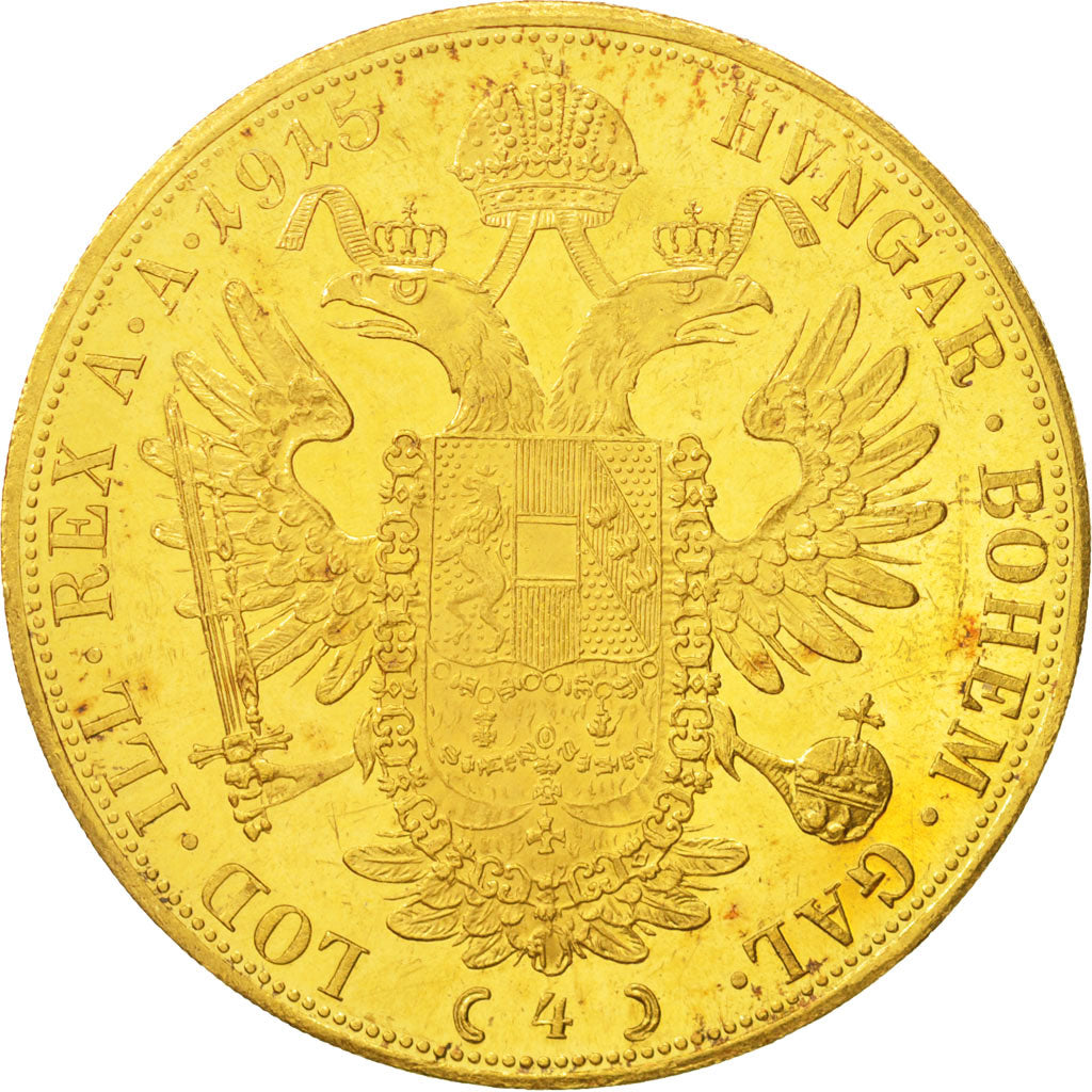 Österreich, Franz Joseph I, 4 Ducat, 1915, Vienna, VZ+, Gold, KM:2276