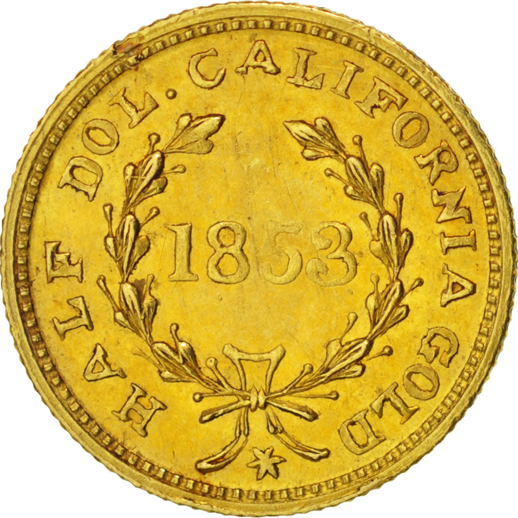 Estados Unidos, California Gold, 1/2 Dollar, 1853, EBC, Oro