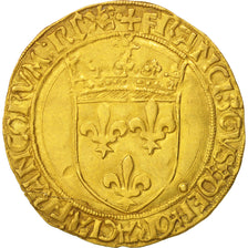 France, François Ier, Ecu d'or 2ème type, Lyons, TTB+, Or, Duplessy:771
