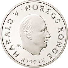 Norway, Harald V, 50 Kroner, 1993, MS(65-70), Silver, KM:447