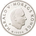 Norway, Harald V, 50 Kroner, 1993, MS(65-70), Silver, KM:447