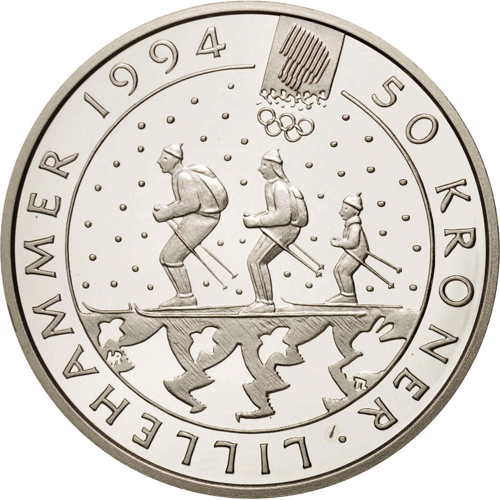 Moneta, Norvegia, Olav V, 50 Kroner, 1991, FDC, Argento, KM:431