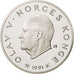 Norway, Olav V, 50 Kroner, 1991, MS(65-70), Silver, KM:432